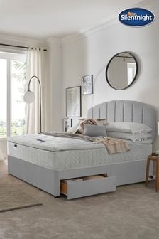 Silentnight Grey Miracoil Pillow Top Mattress and 2 Drawer Divan Base Bed Set (A81911) | £515 - £700
