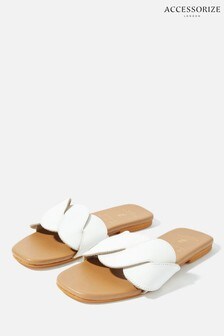 Accessorize White Twisted Leather Sandals