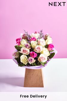 Pastel Rose Fresh Flower Bouquet in Gift Bag (A82254) | £28
