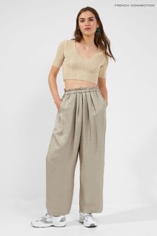 French Connection Arlo Grey Drape Suit Trousers