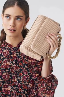 Ruched Chain Cross-Body Bag