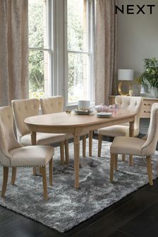 Grey Brigitte Mango Wood 6 Seater Dining Table (A84334) | £725