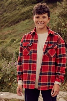 Red Check Lined Shirt Jacket (3-16yrs) (A84615) | £27 - £37