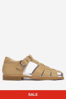 Andanines Unisex Leather Sandals in Stone