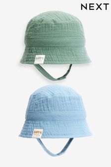 Blue/Green Baby Bucket Hats 2 Pack (0mths-2yrs) (A85044) | £13