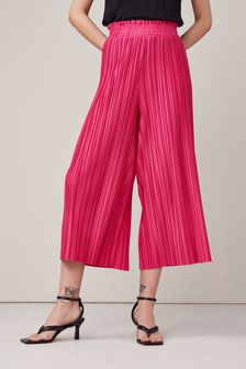 Plisse Culotte Pink Trousers