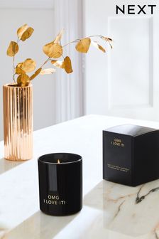 Black Soft Leather & Saffron Boxed Candle