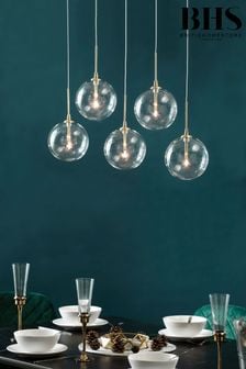 BHS Gold Byron Bar 5 Ceiling Light Pendant