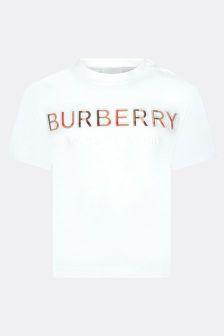 Burberry Kids Baby Girls  Embroidered Logo Cotton T-Shirt