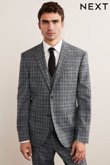 Grey Regular Fit Check Suit (A86741) | £89