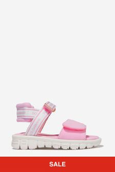 Dolce & Gabbana Kids D&G Girls Lycra Logo Strap Pink Sandals