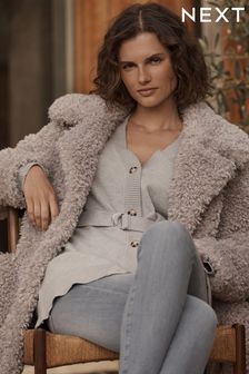 Icy Grey Atelier-lumieresShops Teddy Borg Coat (A87569) | £75