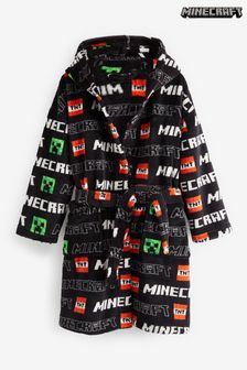 Green/Black Minecraft Print Soft Touch Fleece Dressing Gown (5-16yrs) (A87736) | £19 - £25