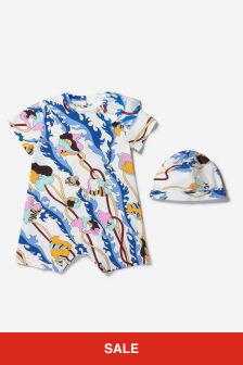 Emilio Pucci Baby Girls Cotton Shortie 2 Piece Gift Set in Multicoloured
