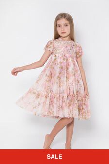 Needle & Thread Girls Pink Darling Meadow Sequin Bodice Dress