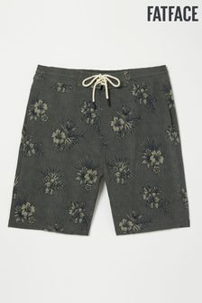 FatFace Mens Grey Camber Hibiscus Print Swimmers