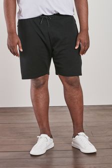 Black Plus Size Jersey Shorts with Zip Pockets (A88882) | £24