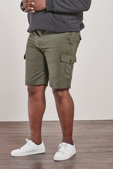 Khaki Green Straight Fit Plus Size Cargo Shorts (A88883) | £30