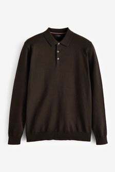 Brown Knitted Polo Shirt (A89077) | £28