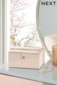 Nude Pink Faux Leather Jewellery Box Jewellery Box (A89104) | £22