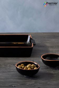 Interiors by Premier Set of 3 Black Calisto Dishes