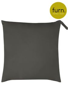 furn. Grey Plain Large Water UV Resistant Outdoor Floor Cushion