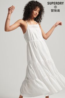 Superdry White Vintage Lace Cami Maxi Dress (A89779) | £70