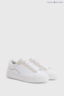 Tommy Hilfiger White Elevated Cupsole Trainers