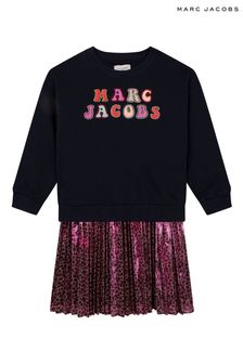 Marc Jacobs Leopard Print Logo Sweatshirt Dress