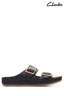 Clarks Black Leather Brookleigh Sun Sandals (A92020) | £70