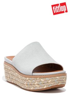 FitFlop Grey Eloise Espadrille Suede Wedge Slides (A92585) | £120