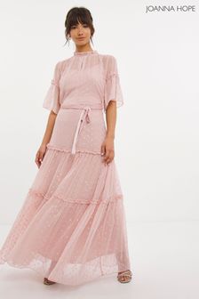 Joanna Hope Dusky Pink Dobby Maxi Dress