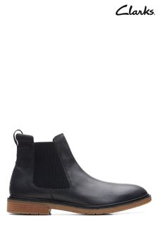 Clarks Black Leather Clarkdale Hall Boots