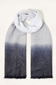 Monsoon Blue Ombre Metallic Occasion Scarf