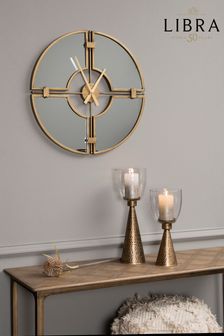 Libra Gold Gold Destiny Mirrored Wall Clock