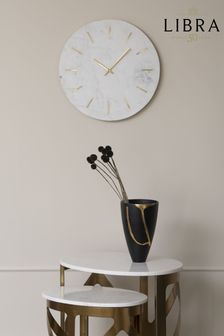 Libra Brass Brass Inlay & Marble Wall Clock