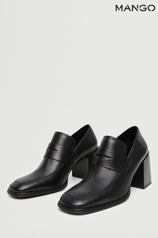 Mango Black Heel Leather Shoes