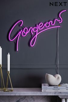 Pink Neon Gorgeous Sign (A94772) | £38