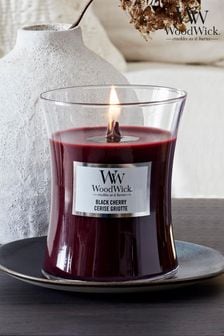 Woodwick Red Medium Hourglass Black Cherry Candle