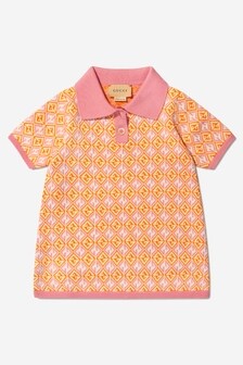 GUCCI Kids Baby Girls Cotton Knitted Geometric Dress in Yellow