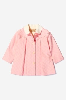 GUCCI Kids Baby Girls GG Jacquard Coat in Pink