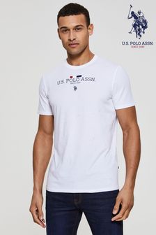 U.S. Polo Assn White Stacked Heritage USPA T-Shirt