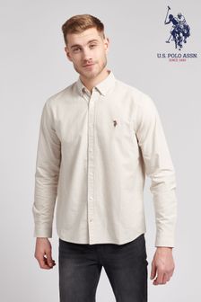U.S. Polo Assn Cream Oxford Stripe Shirt