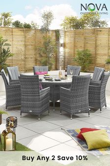 Nova Outdoor Living Grey Sienna 8 Seat Round Dining Set (A95567) | £2,200