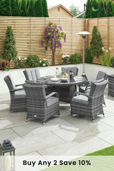 Nova Outdoor Living Grey 6 Seat Rattan Effect Garden Dining Set (A95568) | £1,200