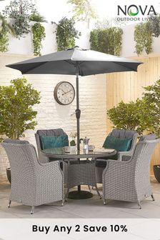 Nova Outdoor Living Grey Thalia 6 Seat Round Dining Set (A95580) | £1,800