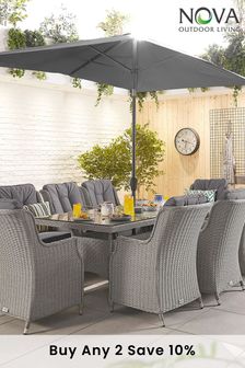 Nova Outdoor Living Grey Thalia 8 Seat Rectangular Rattan Effect Garden Dining Set (A95581) | £2,500