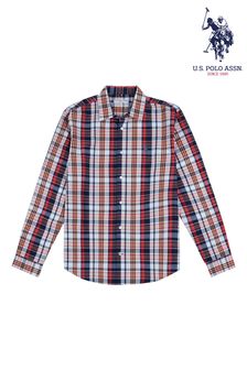 U.S. Polo Assn. Red Checkered Relaxed Shirt