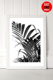 East End Prints Grey Palm Leaf 02 Print by Honeymoon Hotel
