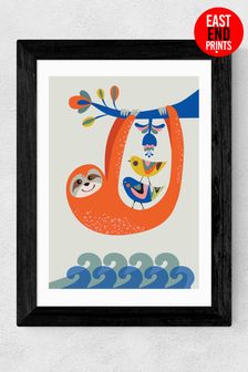 East End Prints Orange Sloth Print by Rachel Lee